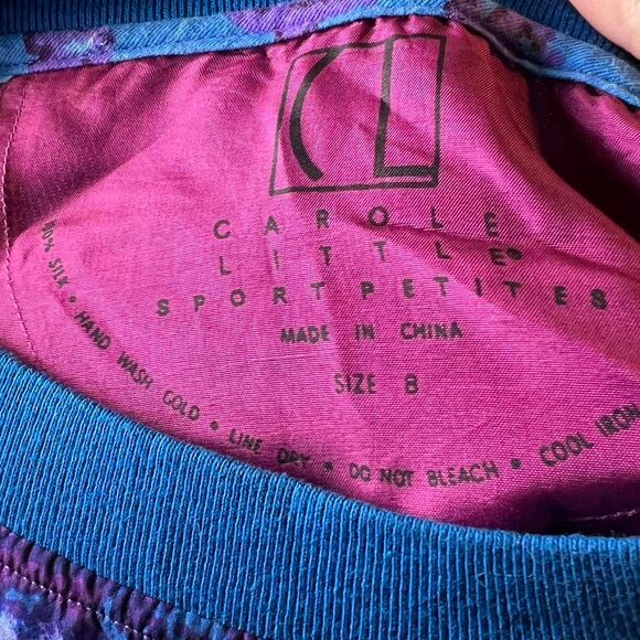 Vintage Carole Little 100% Silk Two Piece Set size 8 Medium - Picture 7 of 8